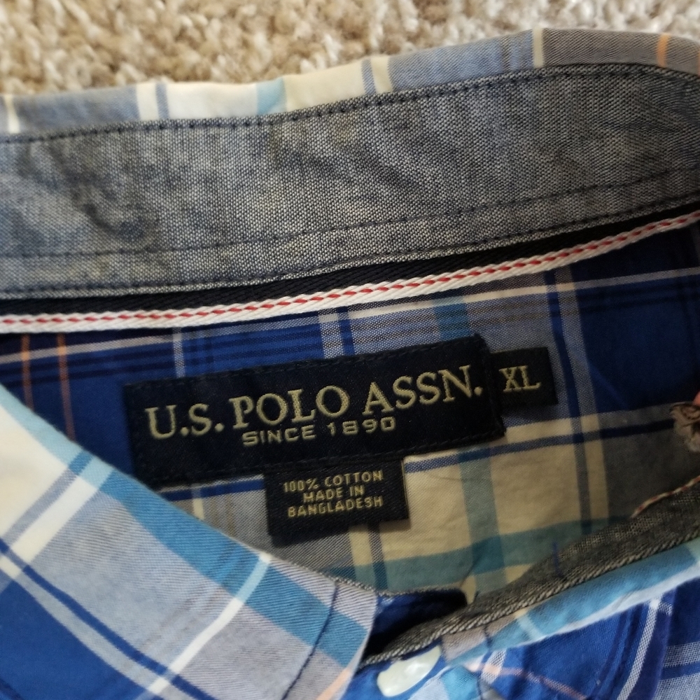 XL U.S. Polo Assn. Plaid Long Sleeved Button Down - Picture 4 of 5